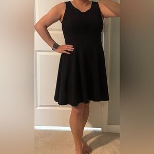 LOFT Fit & Flare Skater sleeveless dress in Black, size 14